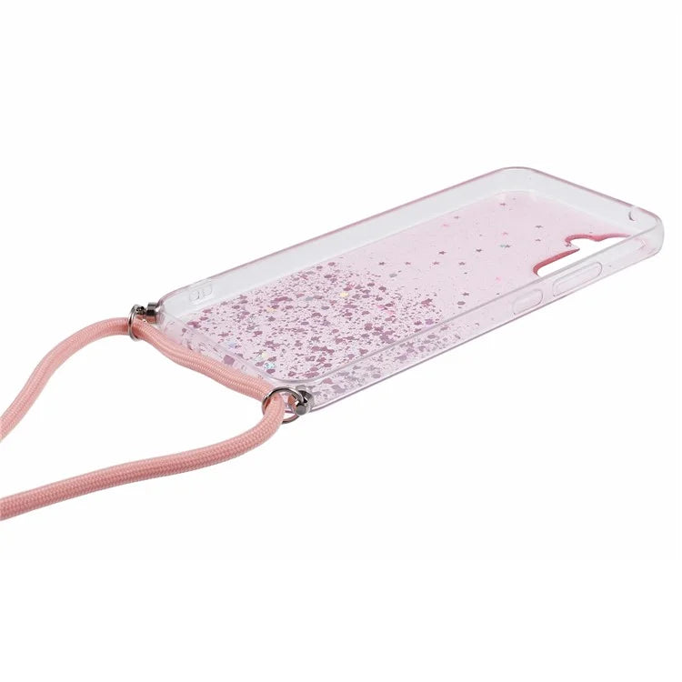 AW Series for Samsung Galaxy A34 5G Case Sparkle Epoxy TPU Back Cover with Lanyard