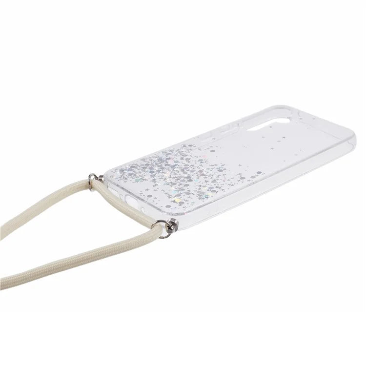 AW Series for Samsung Galaxy A14 4G / 5G Case Epoxy Shiny Phone Cover with Lanyard