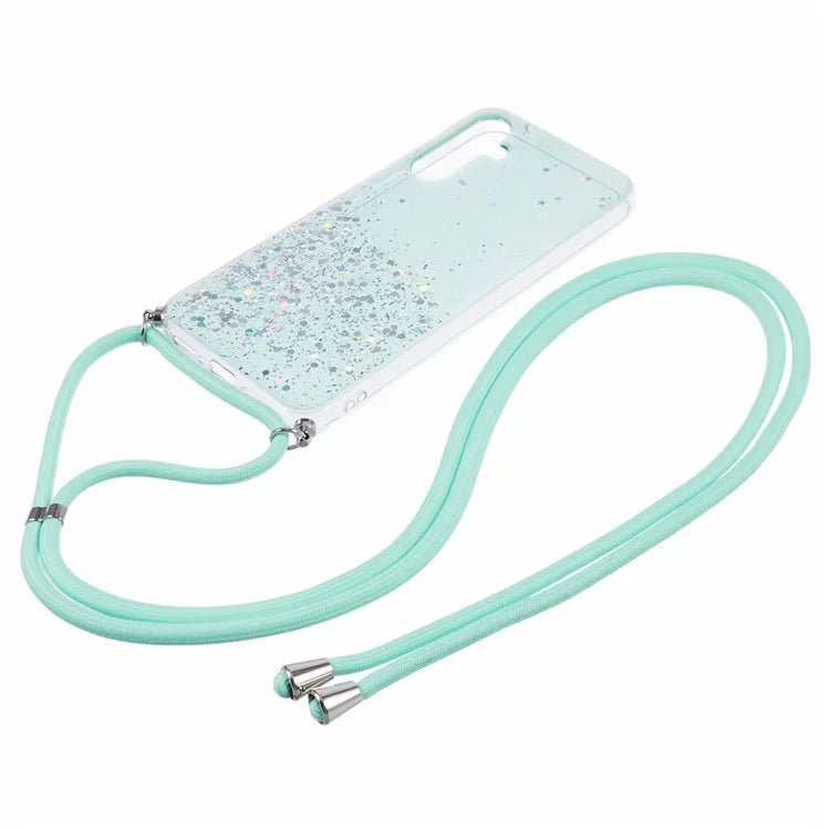 AW Series for Samsung Galaxy A14 4G / 5G Case Epoxy Shiny Phone Cover with Lanyard