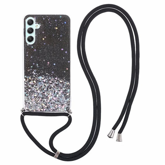 AW Series for Samsung Galaxy A54 5G Case TPU Epoxy Shiny Sparker Shell with Lanyard