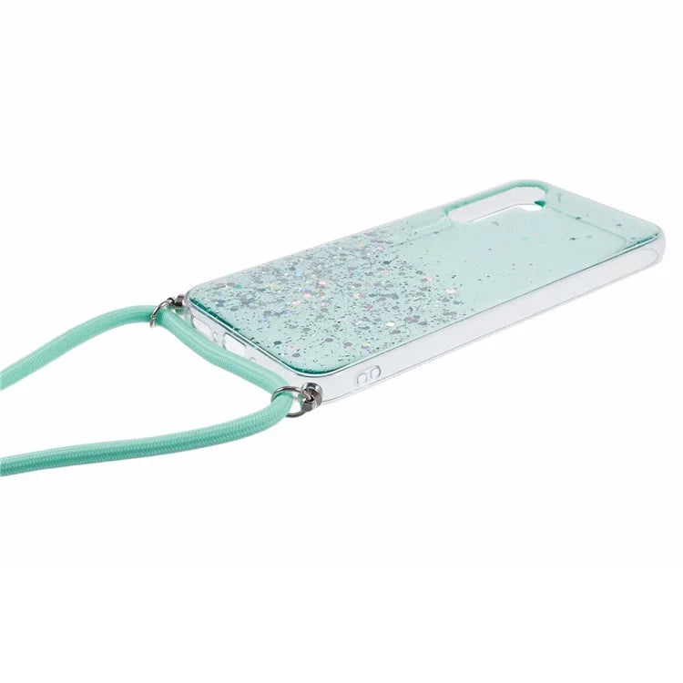 AW Series for Samsung Galaxy A54 5G Case TPU Epoxy Shiny Sparker Shell with Lanyard
