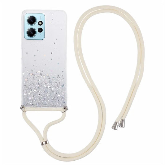 AW Series Protective TPU Case for Xiaomi Redmi Note 12 4G Case Sparkle Epoxy Slim Phone Cover with Lanyard