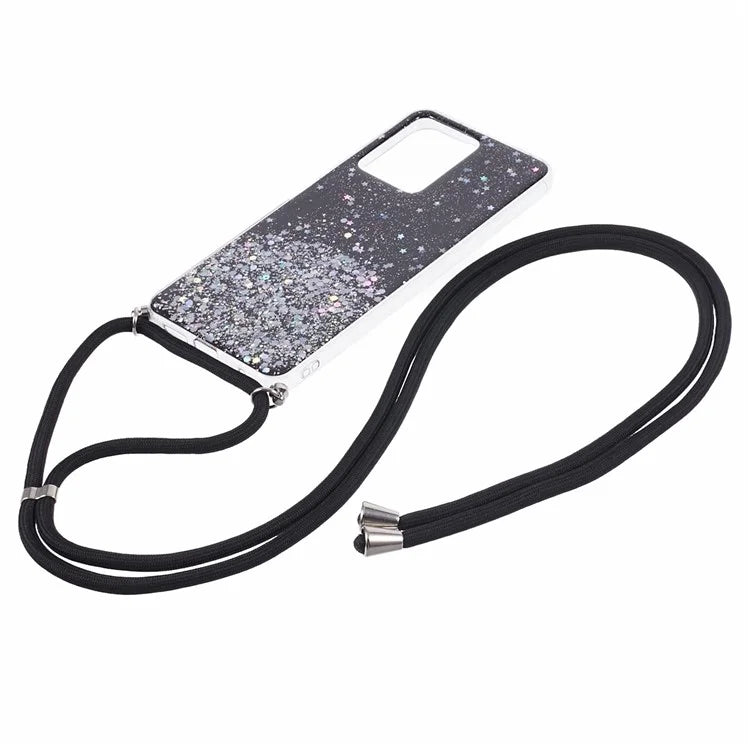 AW Series Protective TPU Case for Xiaomi Redmi Note 12 4G Case Sparkle Epoxy Slim Phone Cover with Lanyard