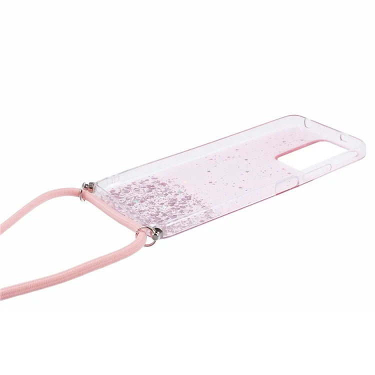 AW Series Protective TPU Case for Xiaomi Redmi Note 12 4G Case Sparkle Epoxy Slim Phone Cover with Lanyard