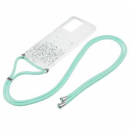 AW Series Protective TPU Case for Xiaomi Redmi Note 12 4G Case Sparkle Epoxy Slim Phone Cover with Lanyard