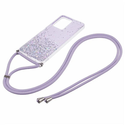 AW Series Protective TPU Case for Xiaomi Redmi Note 12 4G Case Sparkle Epoxy Slim Phone Cover with Lanyard