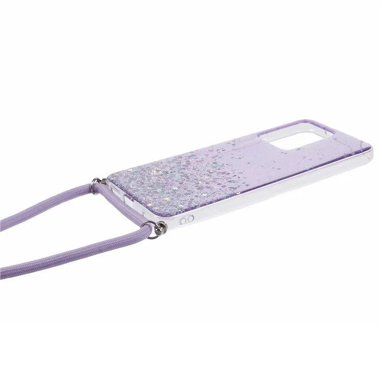 AW Series Protective TPU Case for Xiaomi Redmi Note 12 4G Case Sparkle Epoxy Slim Phone Cover with Lanyard