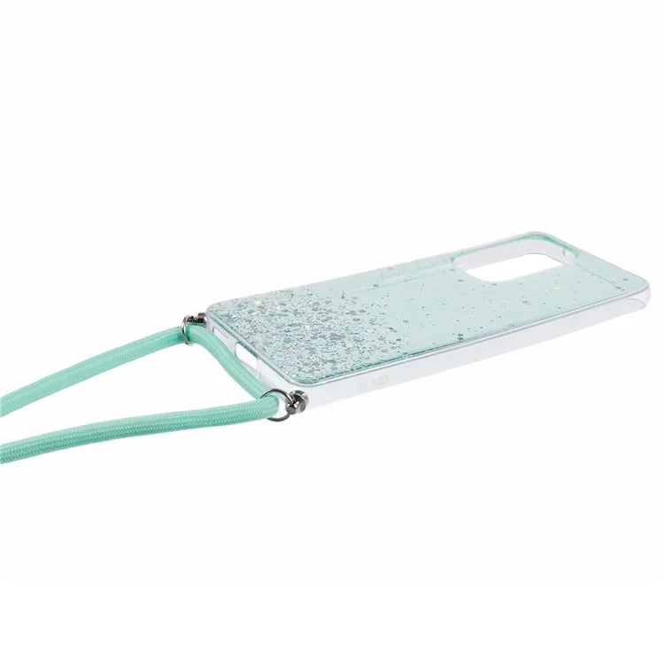 AW Series Sparkle Epoxy TPU Case for Samsung Galaxy A13 4G Case Shockproof Phone Shell with Lanyard