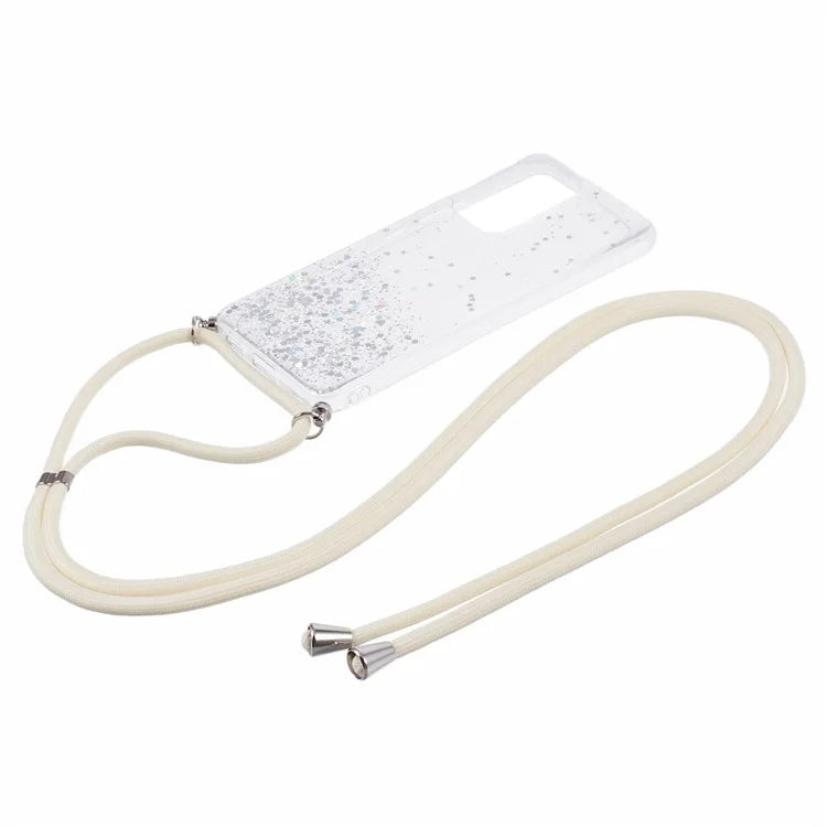 AW Series Sparkle Epoxy TPU Case for Samsung Galaxy A13 4G Case Shockproof Phone Shell with Lanyard