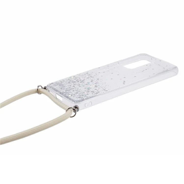 AW Series Sparkle Epoxy TPU Case for Samsung Galaxy A13 4G Case Shockproof Phone Shell with Lanyard