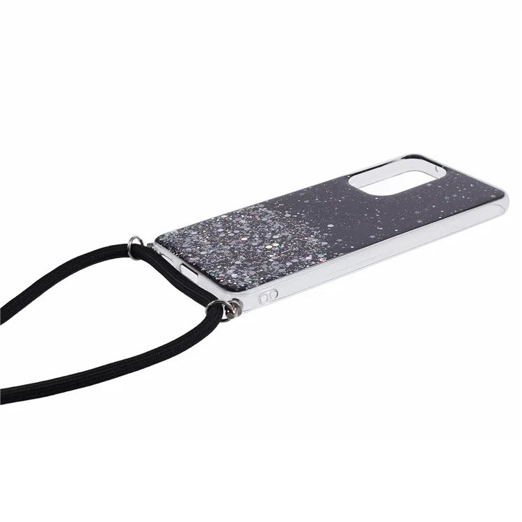 AW Series Sparkle Epoxy TPU Case for Samsung Galaxy A13 4G Case Shockproof Phone Shell with Lanyard