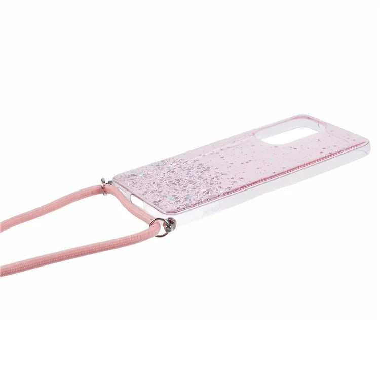 AW Series Sparkle Epoxy TPU Case for Samsung Galaxy A13 4G Case Shockproof Phone Shell with Lanyard