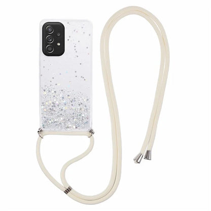 AW Series For Samsung Galaxy A52 4G / A52s 5G / A52 5G Case Sparkle Epoxy TPU Phone Cover with Lanyard