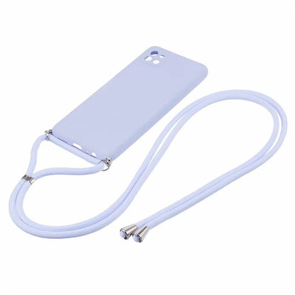 For Samsung Galaxy A22 5G (EU Version) Case Camera Protection TPU Phone Cover with Lanyard