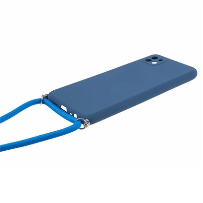 For Samsung Galaxy A22 5G (EU Version) Case Camera Protection TPU Phone Cover with Lanyard