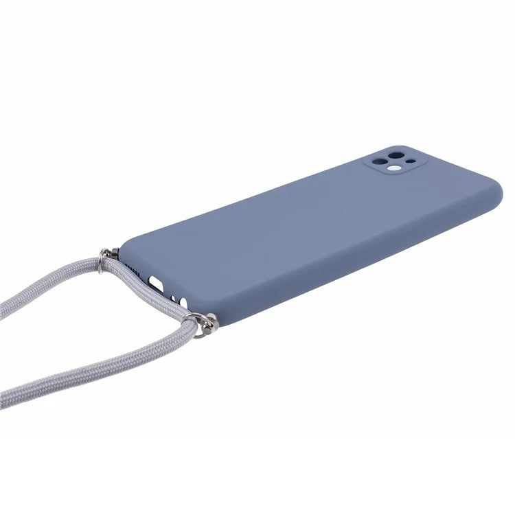 For Samsung Galaxy A22 5G (EU Version) Case Camera Protection TPU Phone Cover with Lanyard