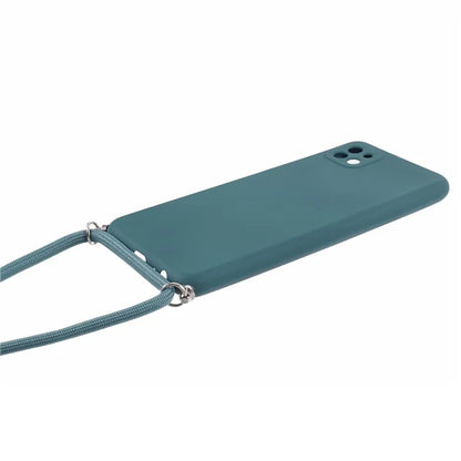 For Samsung Galaxy A22 5G (EU Version) Case Camera Protection TPU Phone Cover with Lanyard