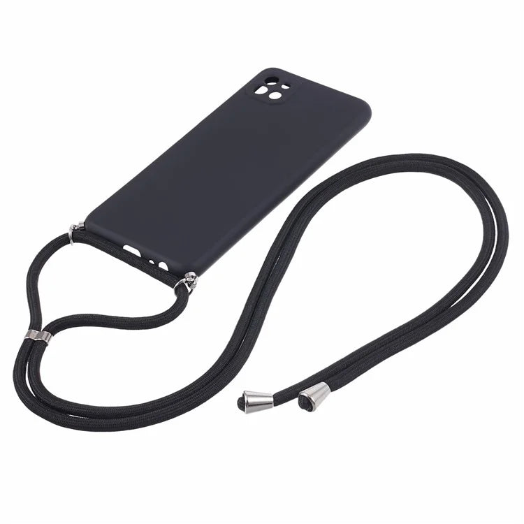 For Samsung Galaxy A22 5G (EU Version) Case Camera Protection TPU Phone Cover with Lanyard
