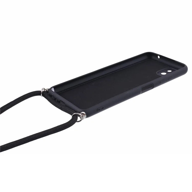 For Samsung Galaxy A22 5G (EU Version) Case Camera Protection TPU Phone Cover with Lanyard