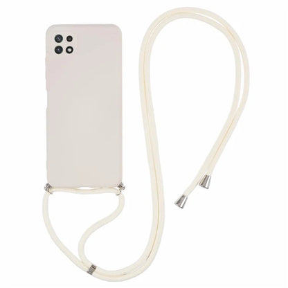 For Samsung Galaxy A22 5G (EU Version) Case Camera Protection TPU Phone Cover with Lanyard