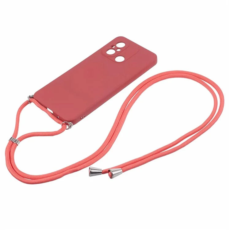 For Xiaomi Redmi 12C 4G Case Soft Fiber Lining TPU Phone Cover with Lanyard