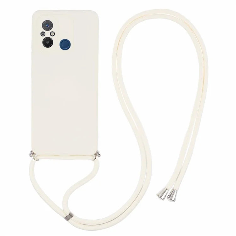 For Xiaomi Redmi 12C 4G Case Soft Fiber Lining TPU Phone Cover with Lanyard