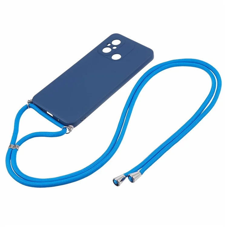 For Xiaomi Redmi 12C 4G Case Soft Fiber Lining TPU Phone Cover with Lanyard