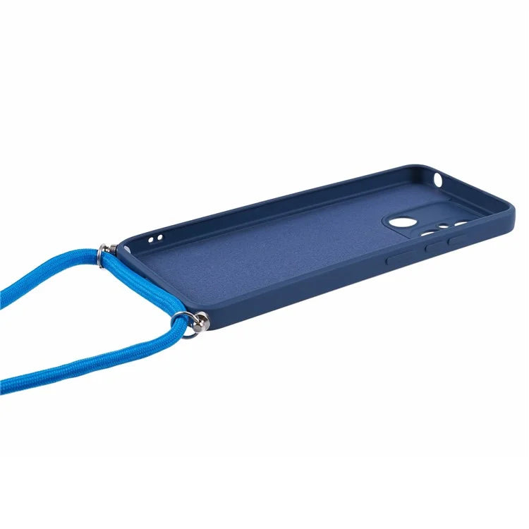 For Xiaomi Redmi 12C 4G Case Soft Fiber Lining TPU Phone Cover with Lanyard
