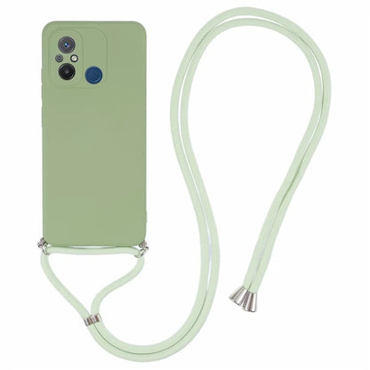For Xiaomi Redmi 12C 4G Case Soft Fiber Lining TPU Phone Cover with Lanyard