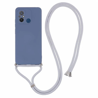For Xiaomi Redmi 12C 4G Case Soft Fiber Lining TPU Phone Cover with Lanyard
