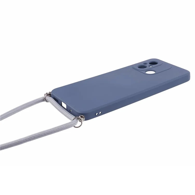 For Xiaomi Redmi 12C 4G Case Soft Fiber Lining TPU Phone Cover with Lanyard