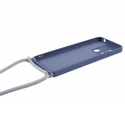 For Xiaomi Redmi 12C 4G Case Soft Fiber Lining TPU Phone Cover with Lanyard