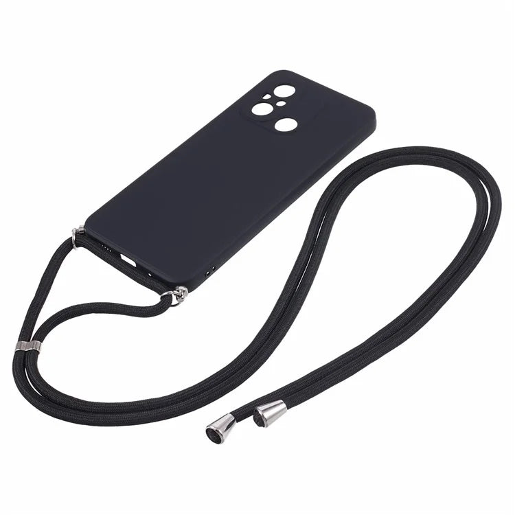 For Xiaomi Redmi 12C 4G Case Soft Fiber Lining TPU Phone Cover with Lanyard