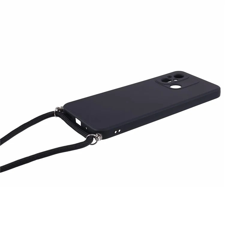 For Xiaomi Redmi 12C 4G Case Soft Fiber Lining TPU Phone Cover with Lanyard