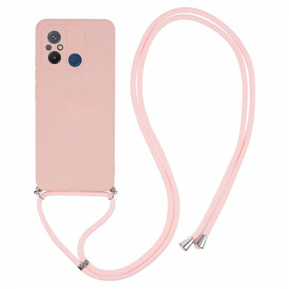 For Xiaomi Redmi 12C 4G Case Soft Fiber Lining TPU Phone Cover with Lanyard