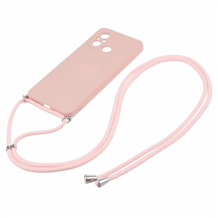 For Xiaomi Redmi 12C 4G Case Soft Fiber Lining TPU Phone Cover with Lanyard