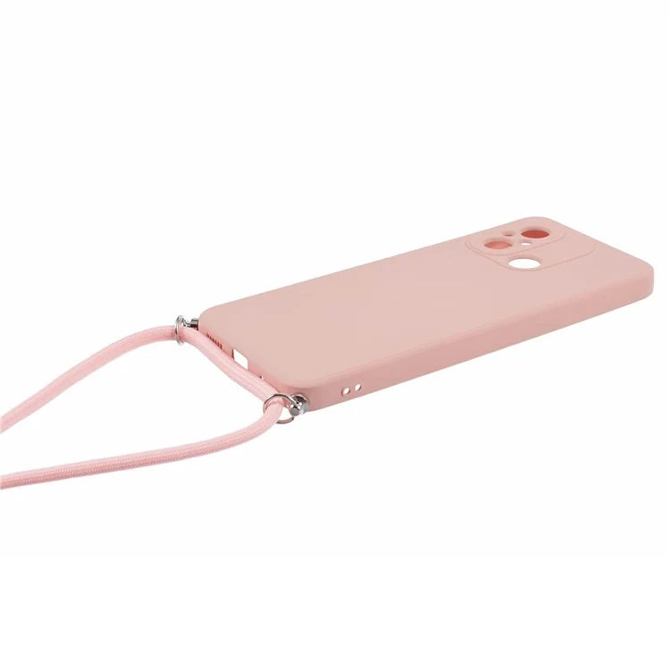 For Xiaomi Redmi 12C 4G Case Soft Fiber Lining TPU Phone Cover with Lanyard