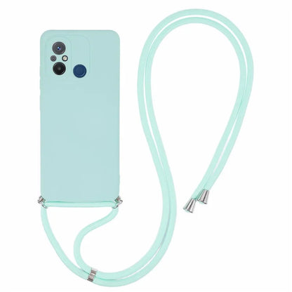 For Xiaomi Redmi 12C 4G Case Soft Fiber Lining TPU Phone Cover with Lanyard