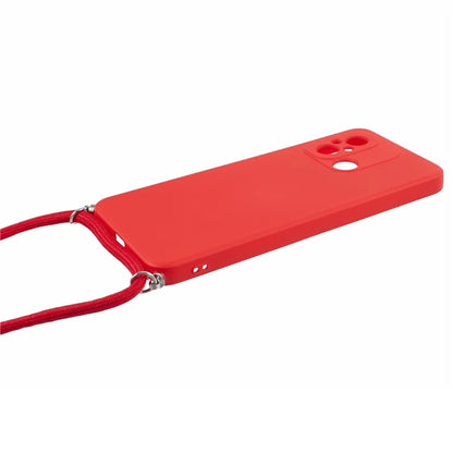 For Xiaomi Redmi 12C 4G Case Soft Fiber Lining TPU Phone Cover with Lanyard