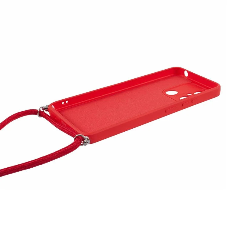 For Xiaomi Redmi 12C 4G Case Soft Fiber Lining TPU Phone Cover with Lanyard