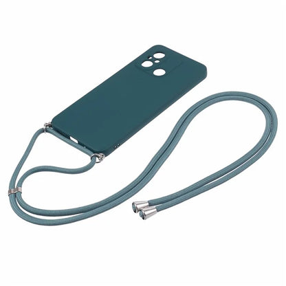 For Xiaomi Redmi 12C 4G Case Soft Fiber Lining TPU Phone Cover with Lanyard