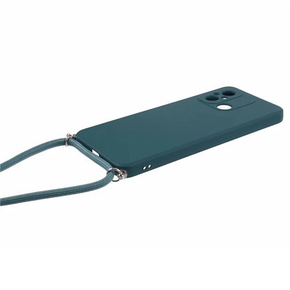 For Xiaomi Redmi 12C 4G Case Soft Fiber Lining TPU Phone Cover with Lanyard