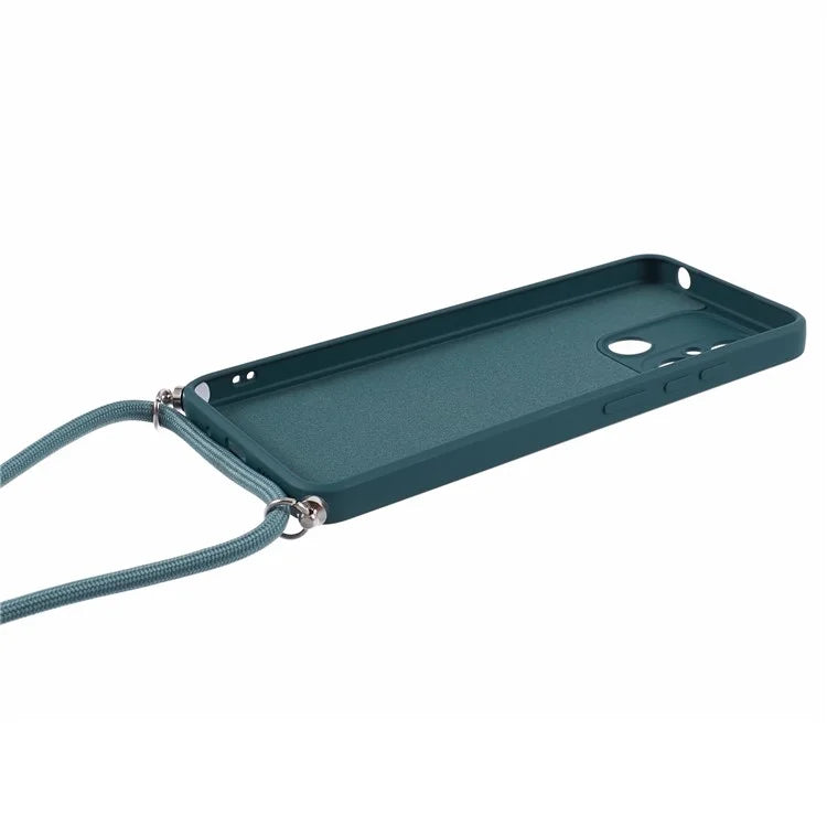 For Xiaomi Redmi 12C 4G Case Soft Fiber Lining TPU Phone Cover with Lanyard