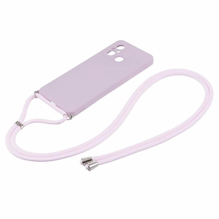 For Xiaomi Redmi 12C 4G Case Soft Fiber Lining TPU Phone Cover with Lanyard