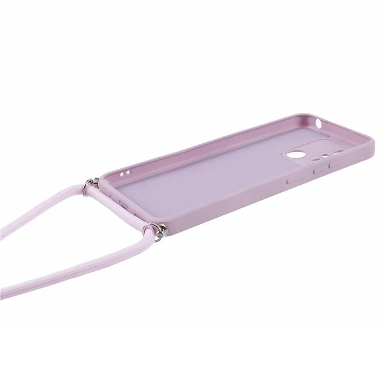 For Xiaomi Redmi 12C 4G Case Soft Fiber Lining TPU Phone Cover with Lanyard