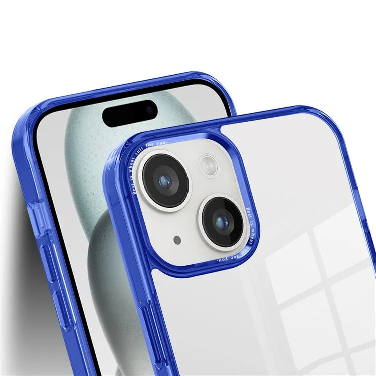 For iPhone 15 Plus Clear Case Anti-Drop Slim PC+TPU Phone Protector