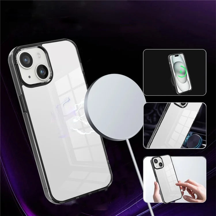 For iPhone 15 Plus Clear Case Anti-Drop Slim PC+TPU Phone Protector