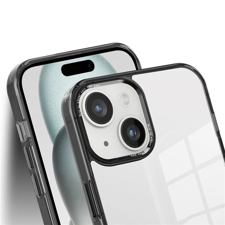For iPhone 15 Plus Clear Case Anti-Drop Slim PC+TPU Phone Protector