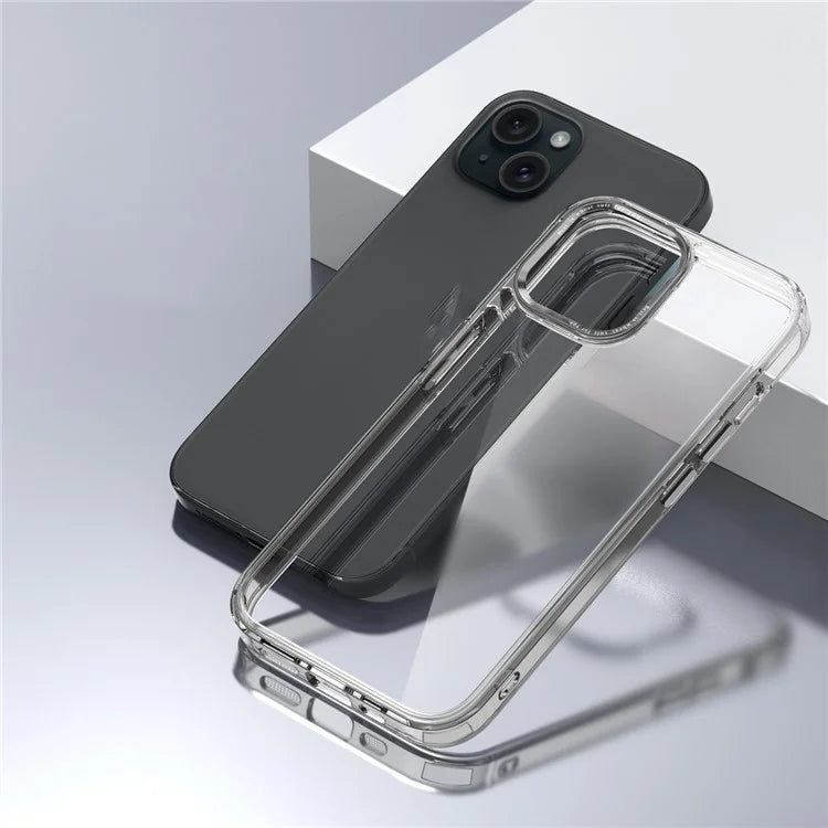 For iPhone 15 Plus Clear Case Anti-Drop Slim PC+TPU Phone Protector