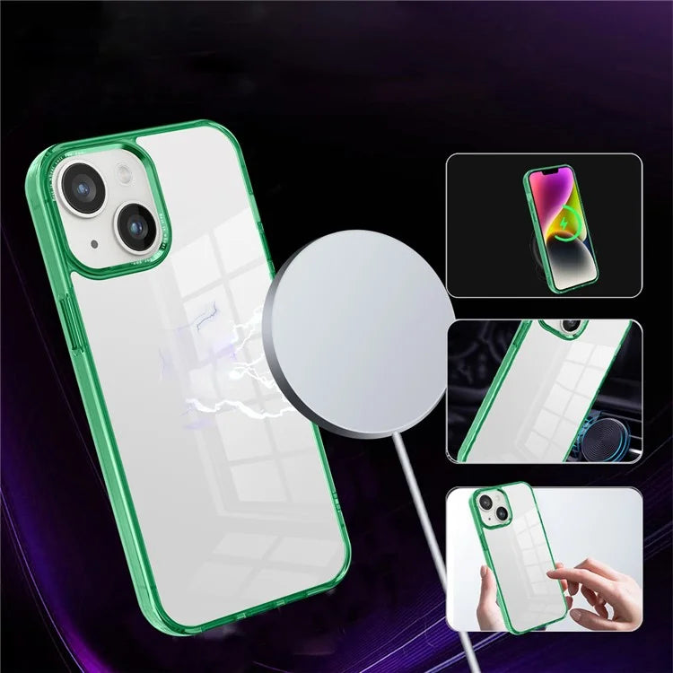 For iPhone 14 Plus Case Durable Transparent PC+TPU Mobile Phone Cover